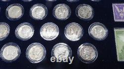 PCS Stamp Coin Complete Collection of Silver Mercury Dimes Wood display case set