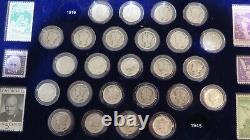 PCS Stamp Coin Complete Collection of Silver Mercury Dimes Wood display case set