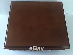 PCS Stamps & Coins Dated 16 Slot Locking Flip Top Wood Display Case, Empty