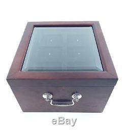 PCS Stamps & Coins Dated Coin Holder Locking Wood Display Case Box No Key