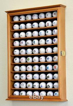 PGA 70 Golf Ball Display Case Cabinet Wall Rack Holder Door Frame Lockable