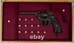 PISTOL GUN PRESENTATION CUSTOM DISPLAY CASE BOX for WEBLEY & SCOTT Mk IV cal. 38