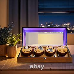 PU Wood Acrylic Automatic Watch Winder 8+9 Display Box, Watch Display Case