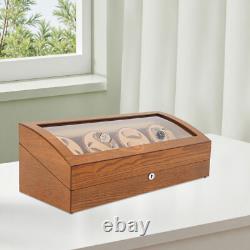 PU Wood Acrylic Automatic Watch Winder 8+9 Display Box, Watch Display Case