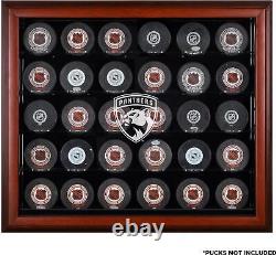 Panthers 30-Puck Mahogany Display Case Fanatics