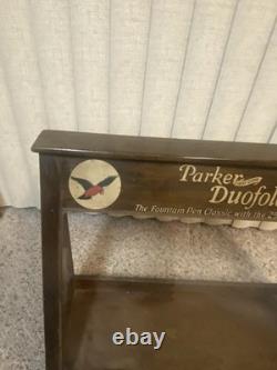 Parker Pen Lucky Curve Display Case W Tanager Old Vintage 1920s Wood Case