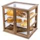 Pastry Display Case 3 Tier Acacia Wood Bakery Bread Box Acrylic Cookie Retail