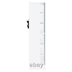 Pemberly Row Wood Display Case Curio Cabinet with LED Lighting White High Gloss