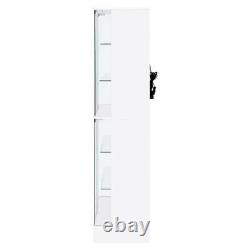 Pemberly Row Wood Display Case Curio Cabinet with LED Lighting White High Gloss