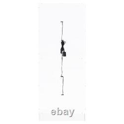 Pemberly Row Wood Display Case Curio Cabinet with LED Lighting White High Gloss