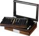 Pen Display Box Ebony Wood Case With Glass Window 20 Slot