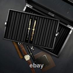 Pen Display Box Ebony Wood Pen Display Case, Fountain Pen Storage Box, 20 Pen Orga