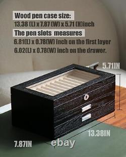 Pen Display Case with 36 Pen Slots, Fountain Pen Case, Wood Pen Storage Organ