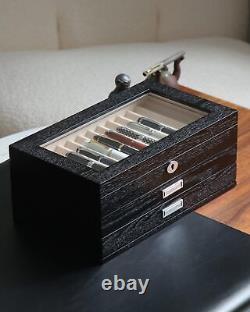 Pen Display Case with 36 Pen Slots, Fountain Pen Case, Wood Pen Storage Organ