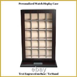 Personalized 20 Ebony Wood Watch Display Wall Hang Storage Box Stand Oversized