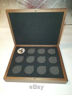 Perth Mint Lunar Series 3 bespoke Solid walnut display case 1oz silver 9999