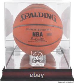 Philadelphia 76ers Mahogany Team Logo Basketball Display Case