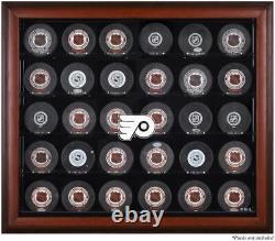 Philadelphia Flyers 30-Puck Mahogany Display Case Fanatics