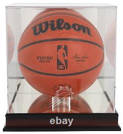 Phoenix Suns Mahogany Team Logo Basketball Display Case-Fanatics