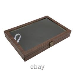 Pin Display Case Large Black PU Leather Dustproof Glass Widely Used Dis
