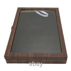 Pin Display Case Large Black PU Leather Dustproof Glass Widely Used Dis