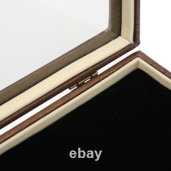 Pin Display Case Large Black PU Leather Dustproof Glass Widely Used Dis
