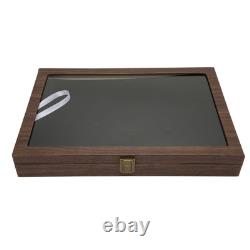 Pin Display Case Large Black PU Leather Dustproof Glass Widely Used Dis