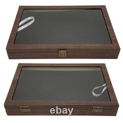 Pin Display Case Large Black PU Leather Dustproof Glass Widely Used Dis