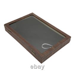 Pin Display Case Large Black PU Leather Dustproof Glass Widely Used Dis