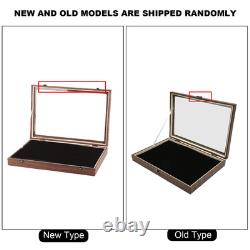 Pin Display Case Large Black PU Leather Dustproof Glass Widely Used Dis