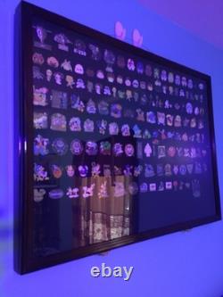 Pin Medal Display Case XL Badge Patch Flag Cherry Wood Military Rack Shadow Box