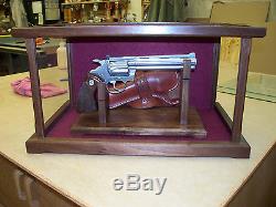 Pistol Display Case Wood & Glass- American Walnut Case only Stand is Extra