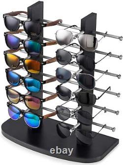 Plxixi Sunglasses Display Tabletop Solid Wood Eyewear Holder 12 Pair Assembled