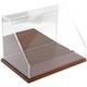 Plymor Acrylic Slant Front Case With Hardwood Base Mirror Back, 12 W X 8 D X 8h