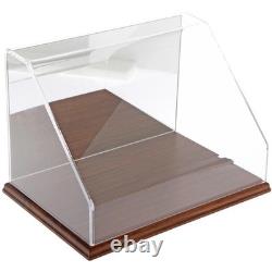 Plymor Acrylic Slant Front Case with Hardwood Base Mirror Back, 12 W x 8 D x 8H