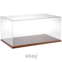 Plymor Clear Acrylic Display Case with Hardwood Base, 20 W x 12 D x 9 H