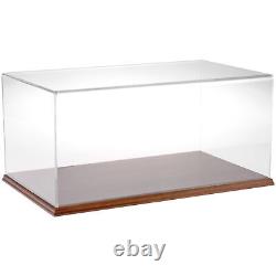 Plymor Clear Acrylic Display Case with Hardwood Base, 20 W x 12 D x 9 H