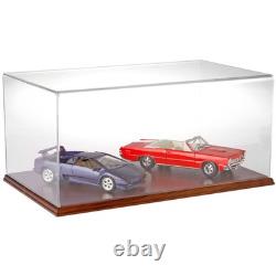 Plymor Clear Acrylic Display Case with Hardwood Base, 20 W x 12 D x 9 H