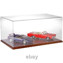 Plymor Clear Acrylic Display Case with Hardwood Base, 20 W x 12 D x 9 H
