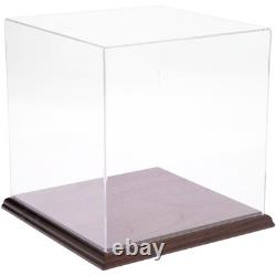 Plymor Clear Acrylic Display Case with Hardwood Base, 9 W x 9 D x 9 H