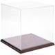 Plymor Clear Acrylic Display Case With Hardwood Base, 9 W X 9 D X 9 H