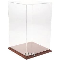 Plymor Clear Acrylic Display Case with Hardwood Base, 9 x 9 x 14
