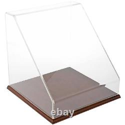 Plymor Clear Acrylic Slanted Front Case with Hardwood Base, 12 x 12 x 12