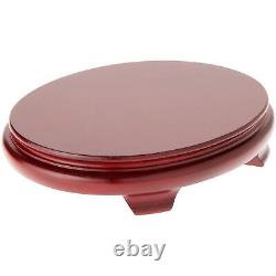Plymor Red Oval Wood Veneer Footed Display Base, 9 W x 7 D x 2 H, Pack of 2