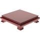 Plymor Red Square Wood Veneer Footed Display Base, 7w X 7d X 1.75h, Pack Of 3