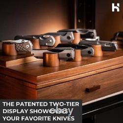 Pocket Knife Display Case Cases For Collections Two-Tier Holder And Stand S