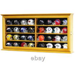 Pocket Pro Mini Helmet Display Case 32+ Football Riddell Black Wood NFL Cabinet