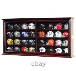 Pocket Pro Mini Helmet Display Case 32+ Football Riddell Black Wood NFL Cabinet