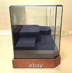 Precious Moments Glass Display Case Store Figurine Enesco Wood Base Rare