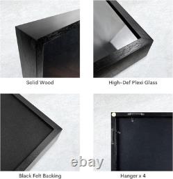 Premium Solid Wood Display Case, 22 X 28, Plexiglass Front, Linen Background